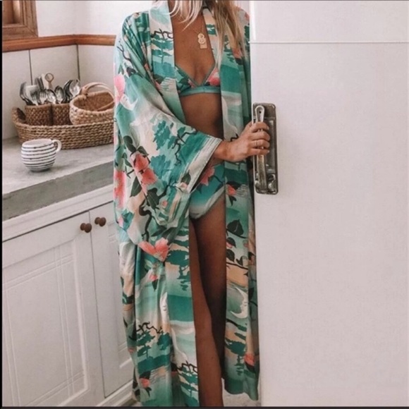 NEW BOHEMIAN NIGHTINGALE KIMONO BEACH COVERUP - Picture 6 of 8